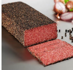 SALAMI BLOK MED KNUST PEBER LAMPE
